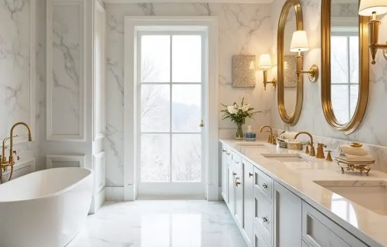 12 Breathtaking White Marble Bathroom Designs