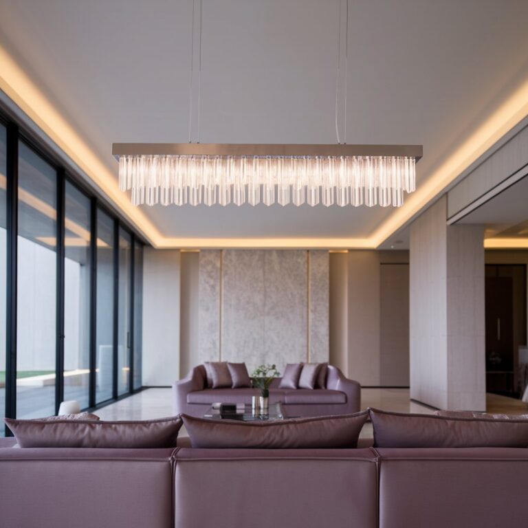 Illustration of Elevated Glamorous Living Room Ideas With Statement Chandeliers