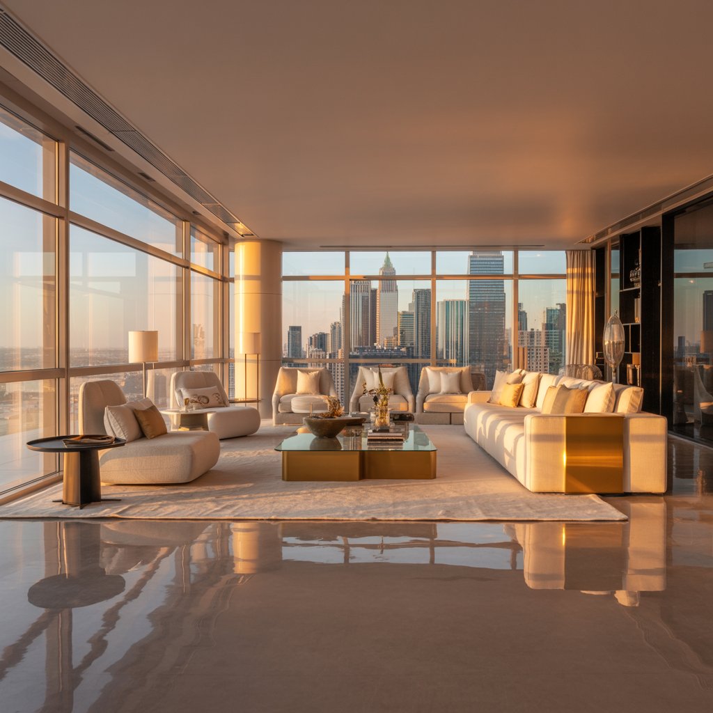 Sky-High City Glam Penthouse Views & Low-Slung Vibes