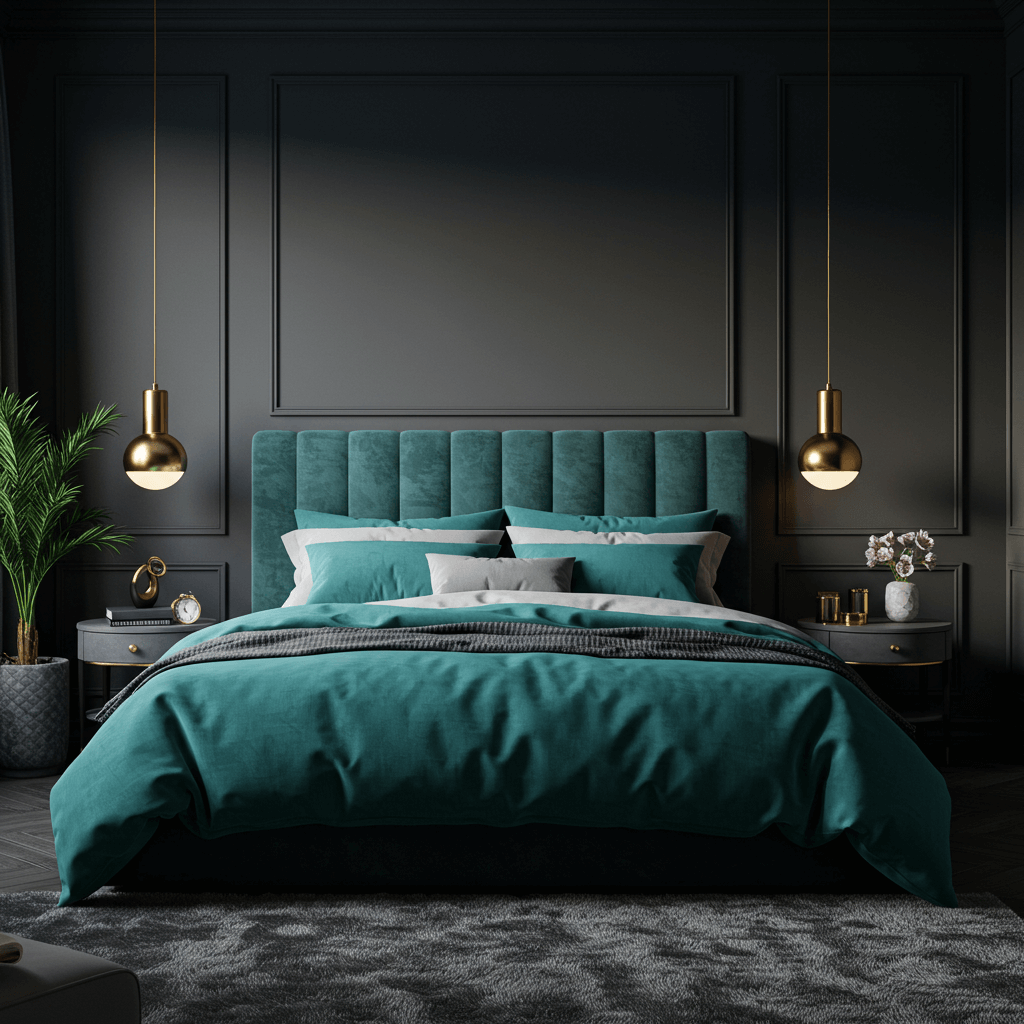 Charcoal Cocoon & Velvet Teal