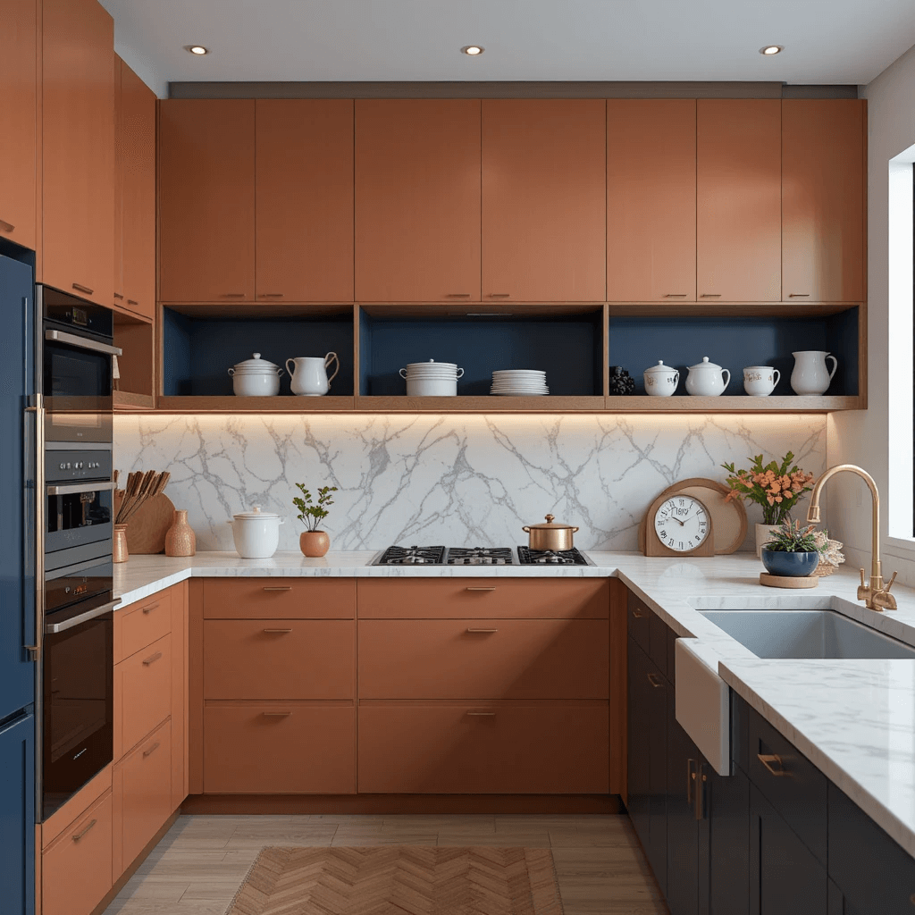 Terracotta with Navy Blue (Unexpected Elegance)
