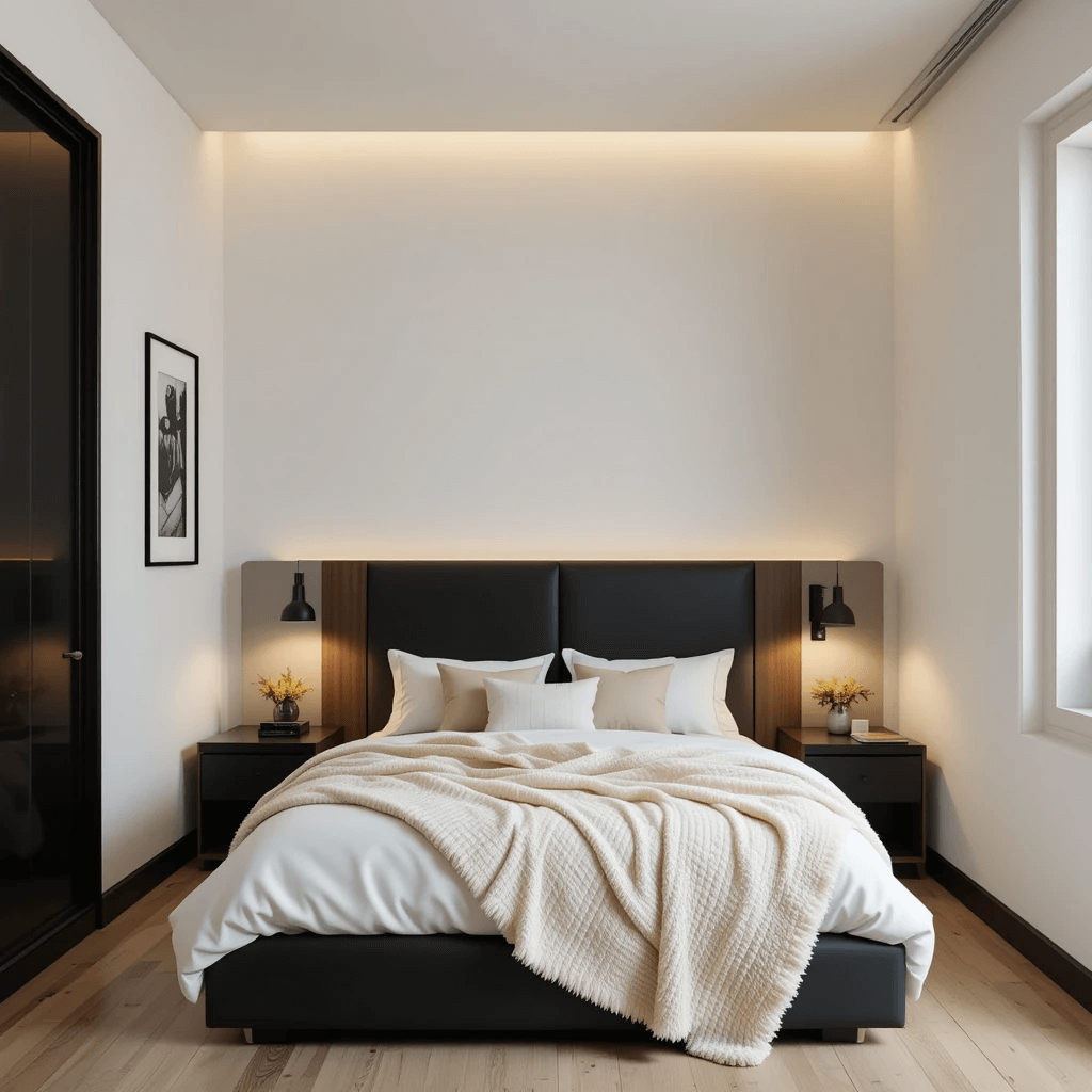 Warm White & Black Accents