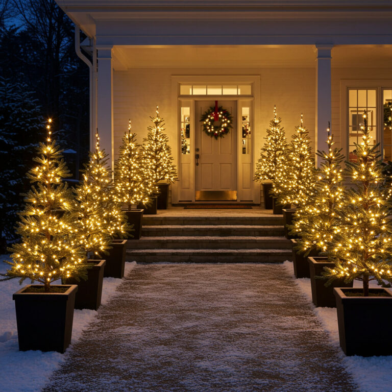 An Enchanted Forest of Lit Trees (1)