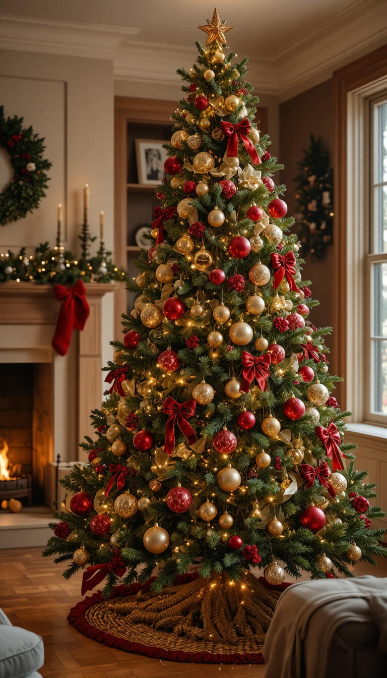 The Classic Red & Green Christmas Tree
