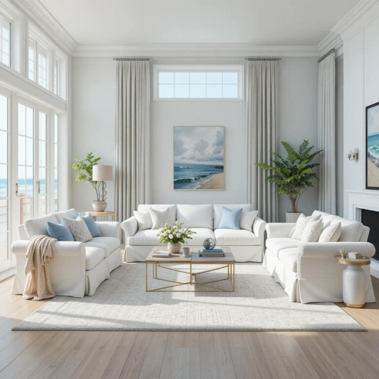 Soft Blue and White Coastal Calm