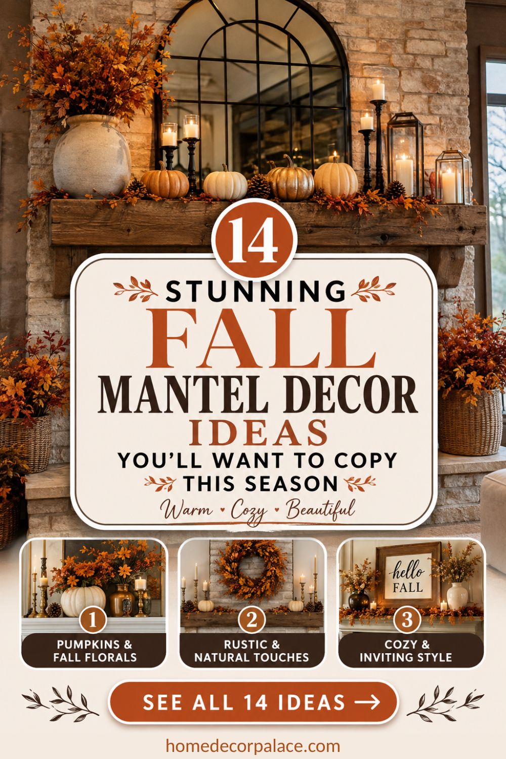 14 Stunning Fall Mantel Decor Ideas You'll Want To Copy This Season