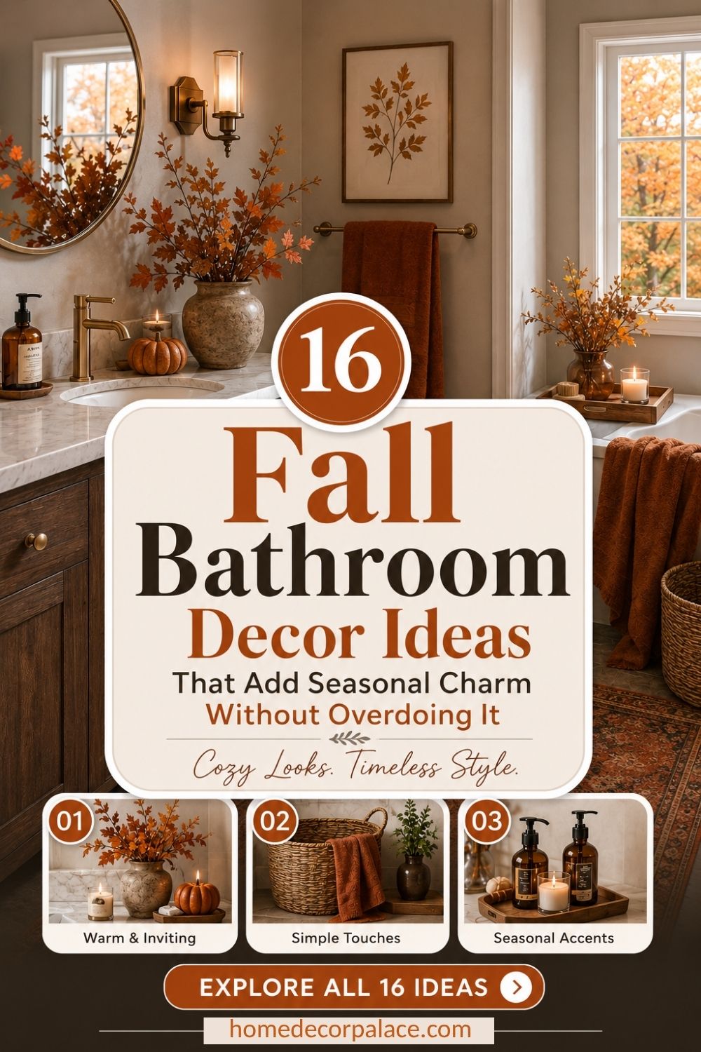 16 Fall Bathroom Decor Ideas That Add Seasonal Charm Without Overdoing It