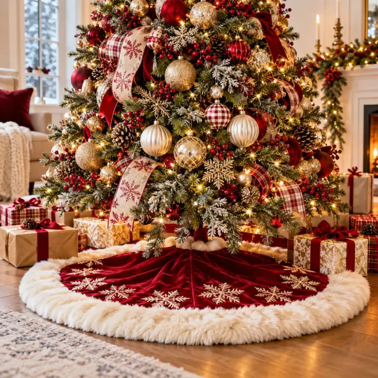 14 Christmas Tree Skirt Ideas That Make Your Tree Look Beautiful From Top to Bottom Cover Image