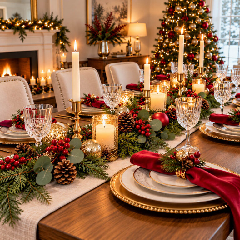 15 Christmas Dining Table Decor Ideas That Make Every Holiday Meal Feel Special Cover Image