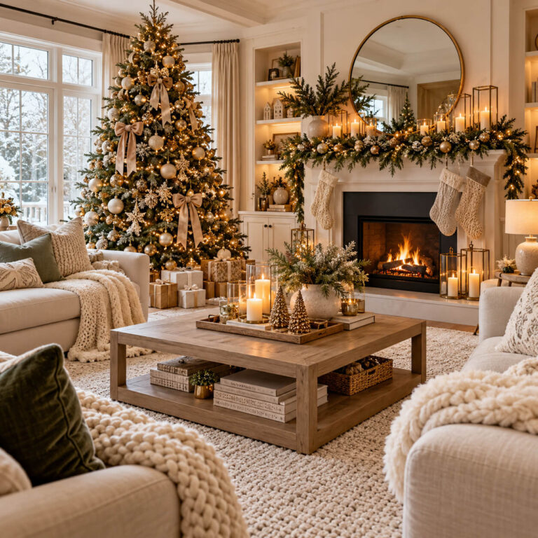 15 Neutral Christmas Living Room Ideas for a Soft and Sophisticated Holiday Look Cover Image