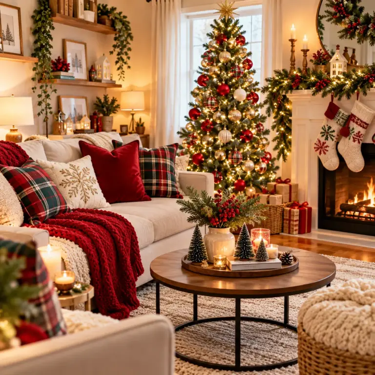 17 Small Living Room Christmas Decorating Ideas That Maximize Every Inch