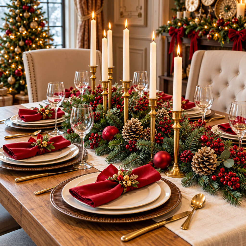 Christmas Table Setting Tips for a Beautiful Holiday Dinner Your Guests Will Remember Cover Image