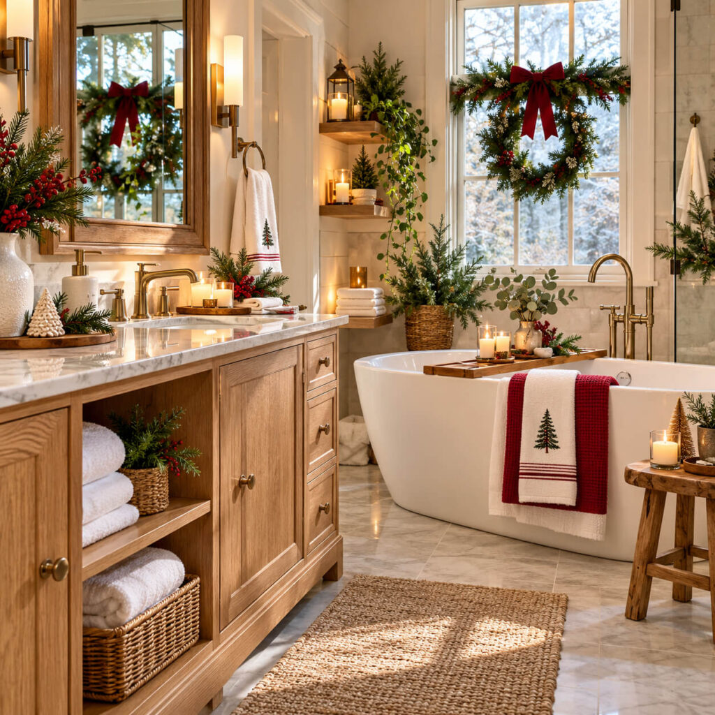 How to Give Your Bathroom a Christmas Makeover With Simple Seasonal Touches Cover Image