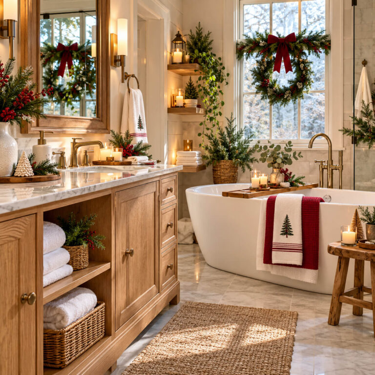 How to Give Your Bathroom a Christmas Makeover With Simple Seasonal Touches Cover Image